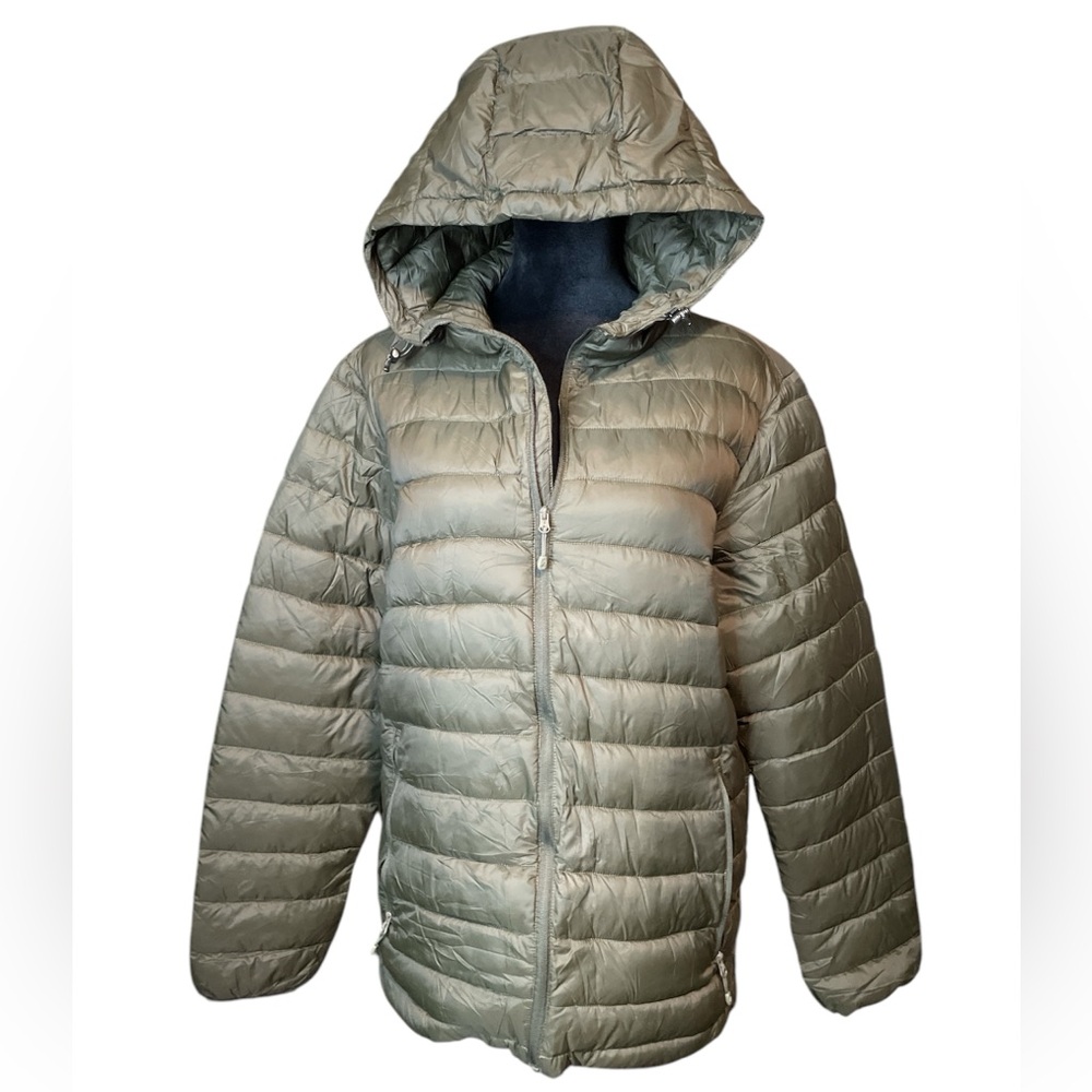 Pioneer Camp Olive Light Weight Hooded Puffer Jacket